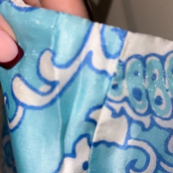 Lilly Pulitzer Strapless Blue and White Silk blend Dress 10 formal wedding - Picture 13 of 13